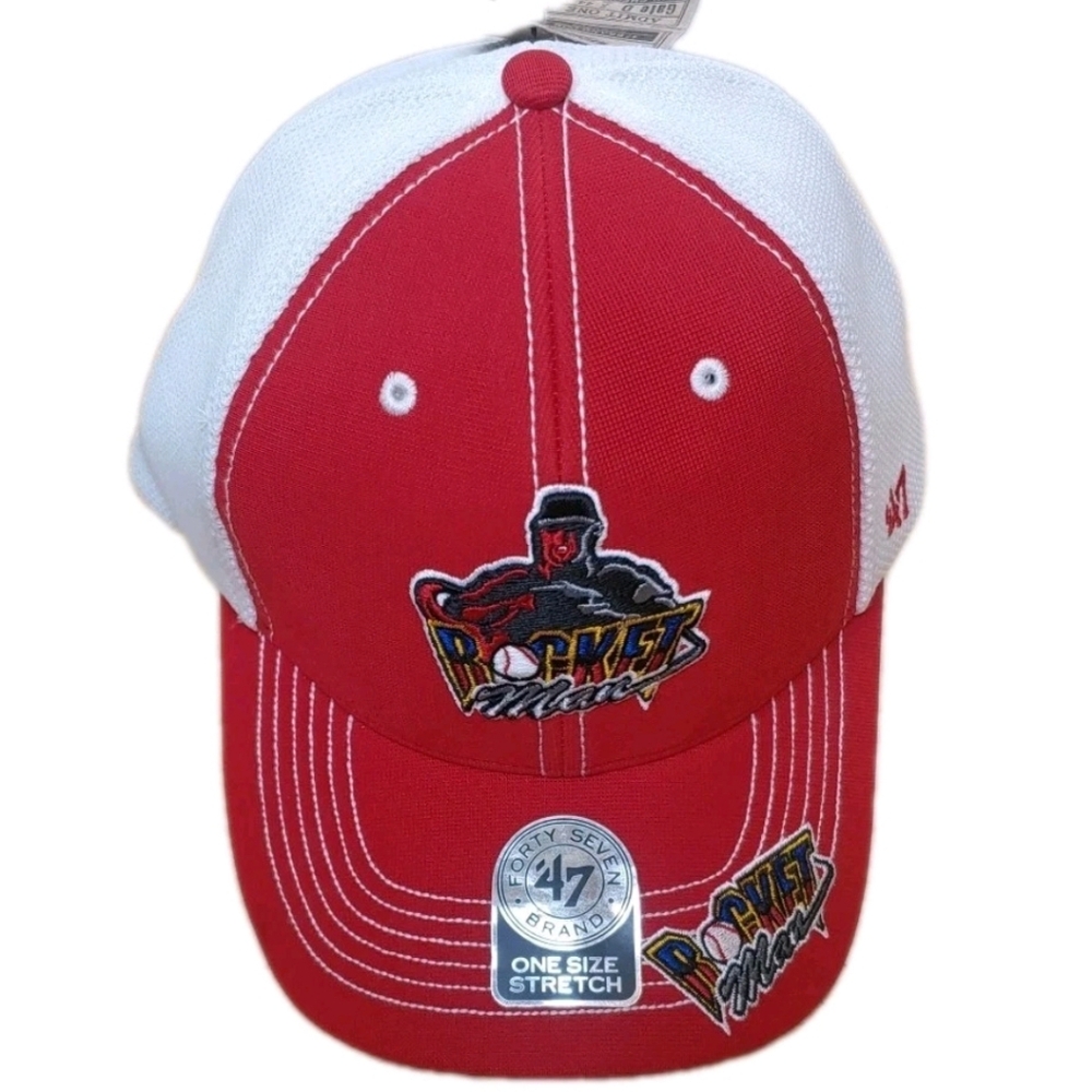 47 Brand Rocket Man Baseball Cap O/S Stretch Rogers Clemens Houston Astros Red